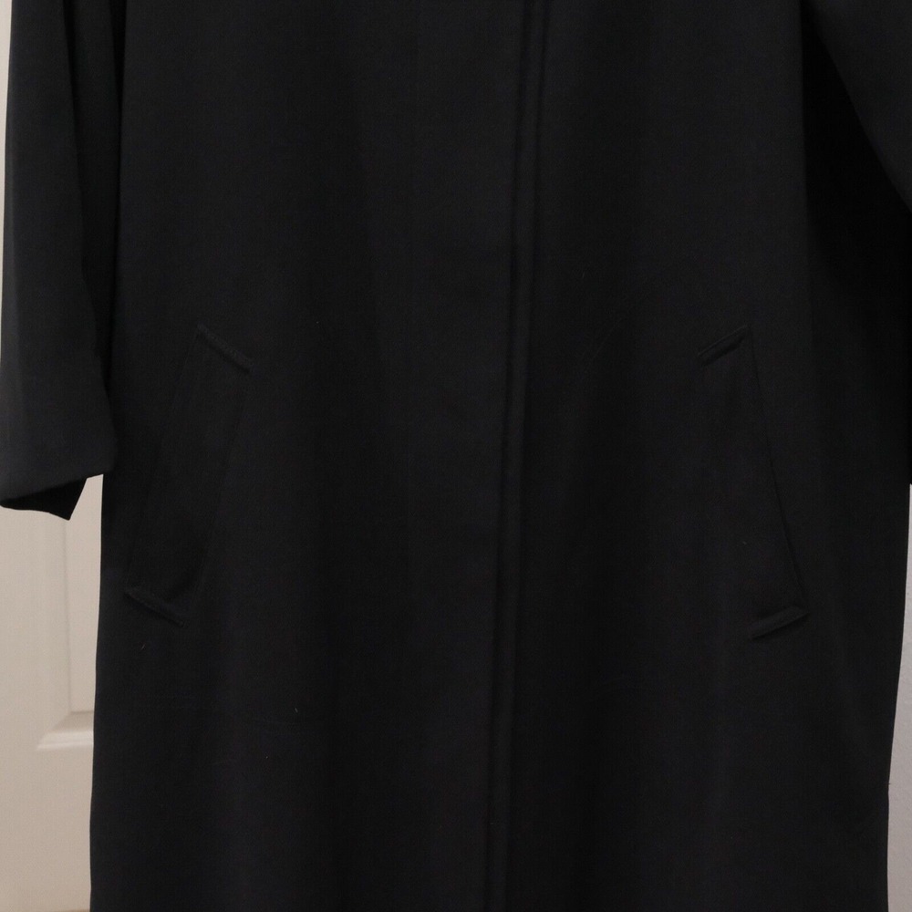 Gallery Womens Long Sleeve Button Black Trench Coat Jacket Size 10P Polyester - Picture 9 of 11